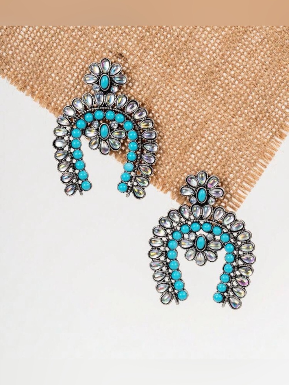 Western Earrings Turquoise Teardrop Statement Earrings